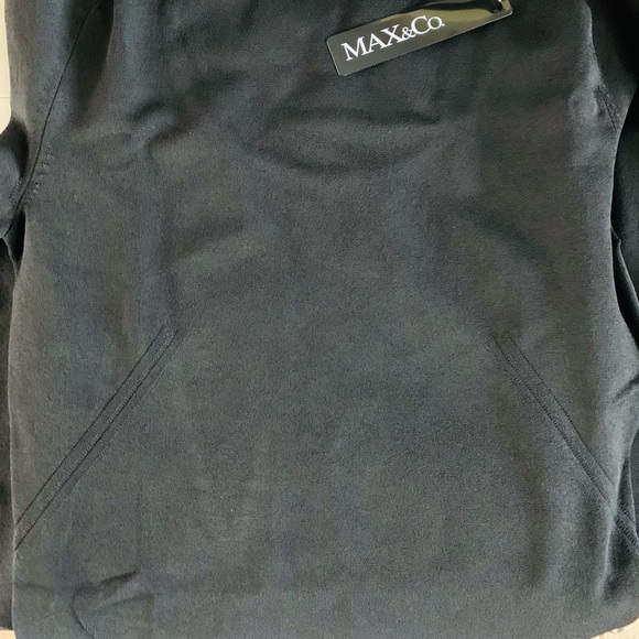 Max Mara black knit mock-neck top long sleeves sexy large cut-out at back Size L - Picture 11 of 12